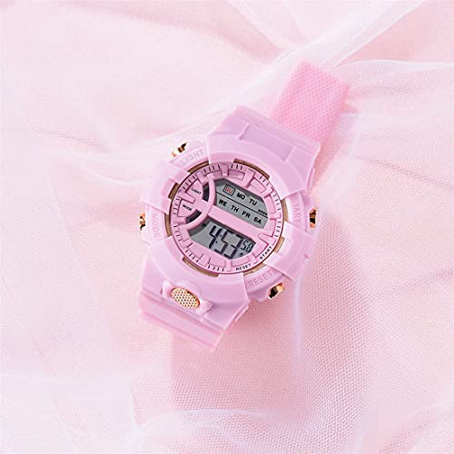 CLOUDWOOD Sports Digital Watch for Girls/Women, Multi Functional Silicon Strap Wrist Watch (Pink) - Image 4