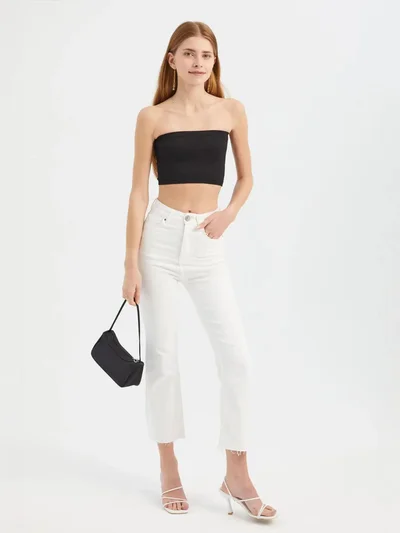 HICCUP Strapless Basic Crop Top