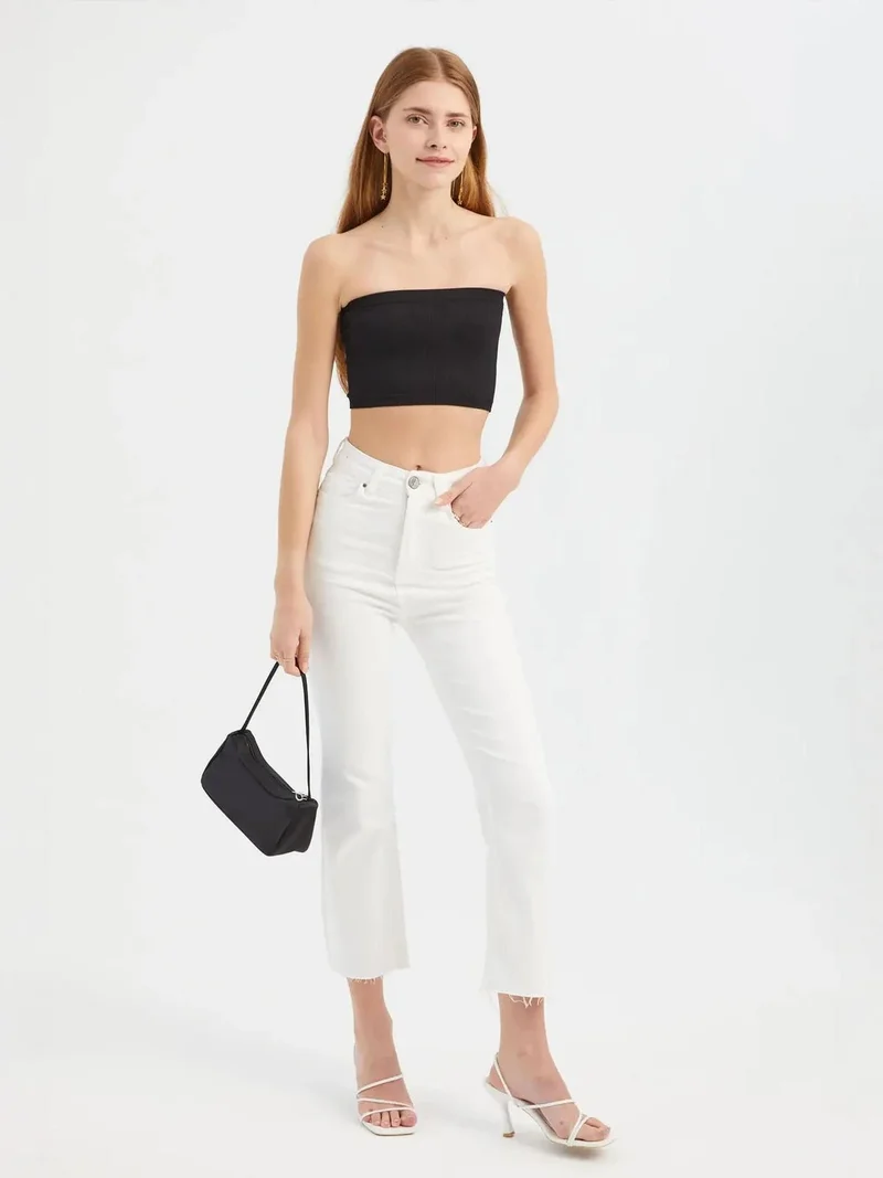 HICCUP Strapless Basic Crop Top