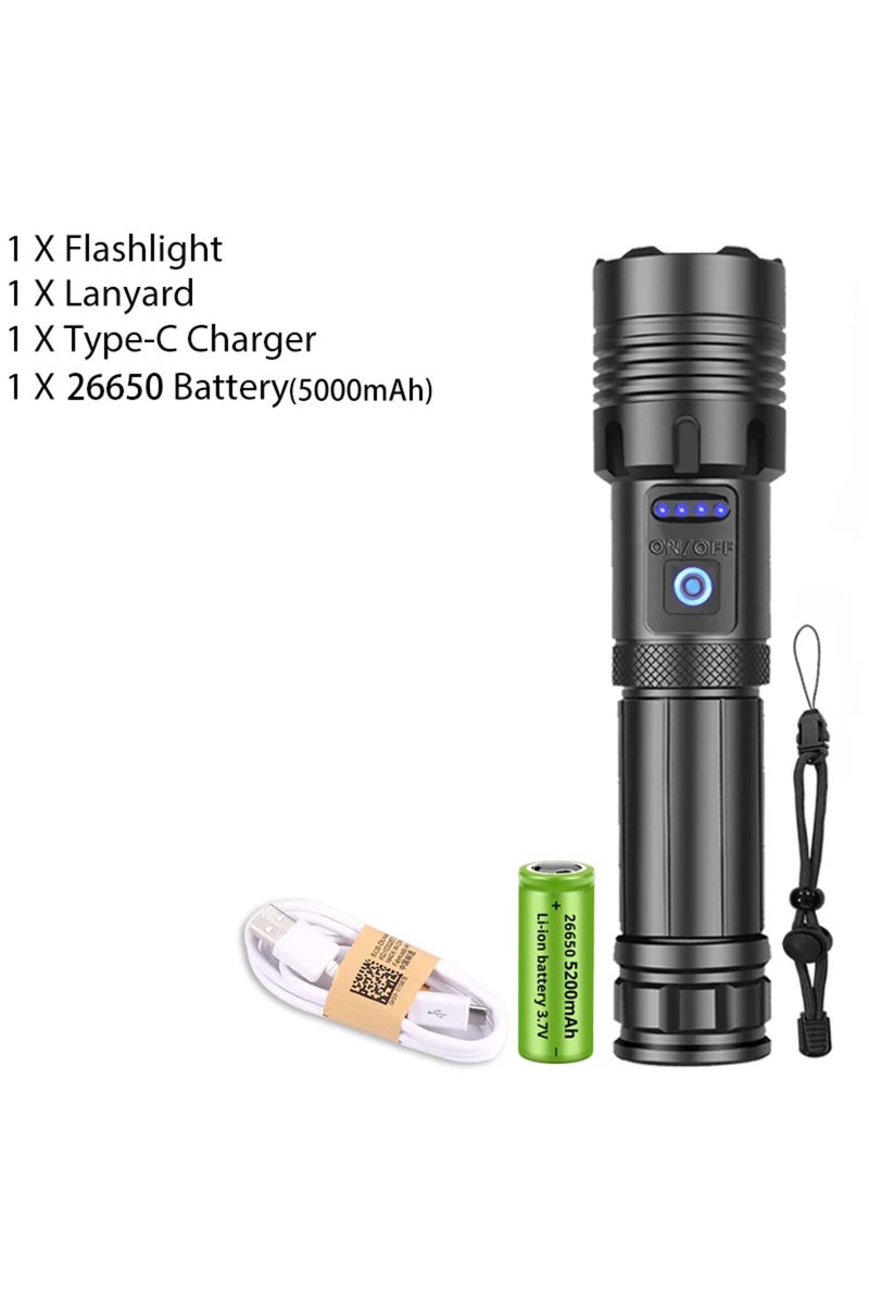 X73 XHP120 26650 Super XHP120 Powerful Led Flashlight XHP90 High Power Torch Light Rechargeable Tact