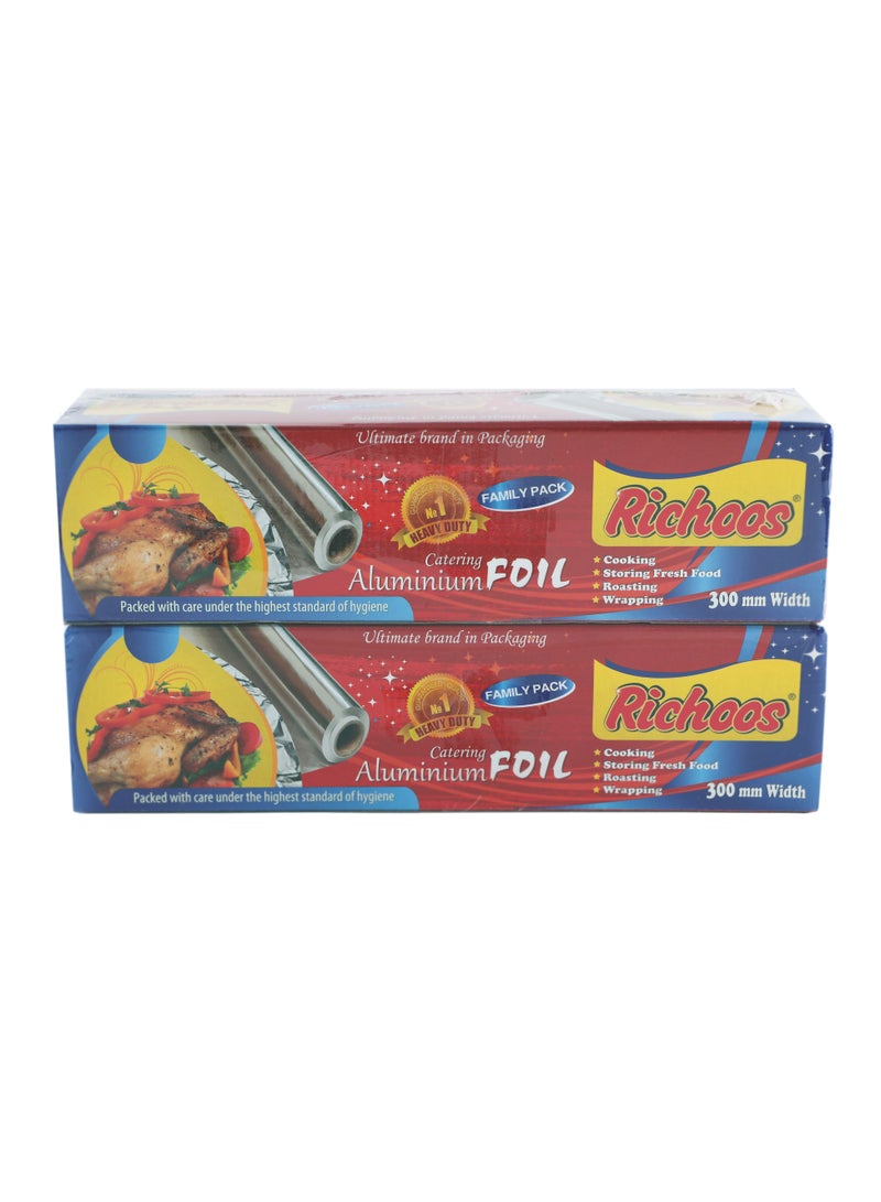 Richoos Aluminum Foil Roll 30 cm x 1.8 kg per roll (3.6kg)Gross Weight – Pack of 2 Rolls, Durable and Food-Safe for Cooking, Wrapping, and Storing - Image 1