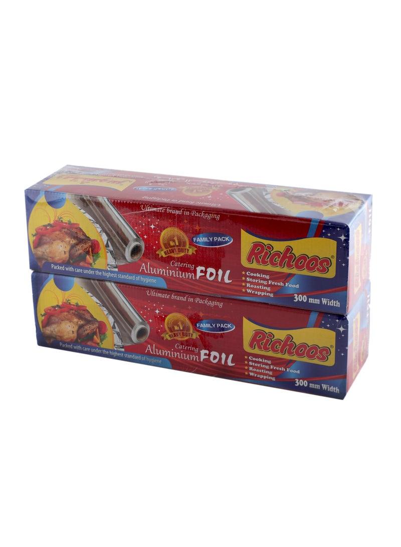 Richoos Aluminum Foil Roll 30 cm x 1.8 kg per roll (3.6kg)Gross Weight – Pack of 2 Rolls, Durable and Food-Safe for Cooking, Wrapping, and Storing - Image 2