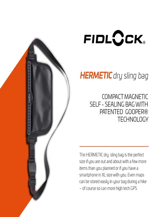FIDLOCK Hermetic Sling Phone Dry Bag - Waterproof Pouch for Cellphone with Magnetic Self-Sealing Closure - Full Touch Functionality Through The Case - Black - Image 2