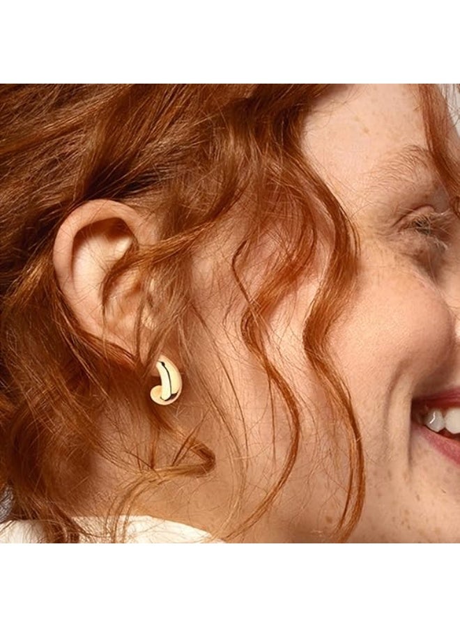 Ucanbe 6 Pairs Elegant Hollow Hoop Earrings Set – C-Shape, Waterdrop, Braided & Geometric Design, Lightweight Statement Jewelry for Women - Image 3