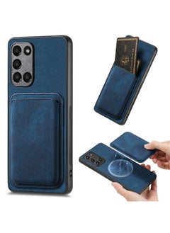 For Samsung Galaxy A21s Retro Leather Card Bag Magnetic Phone Case(Blue)