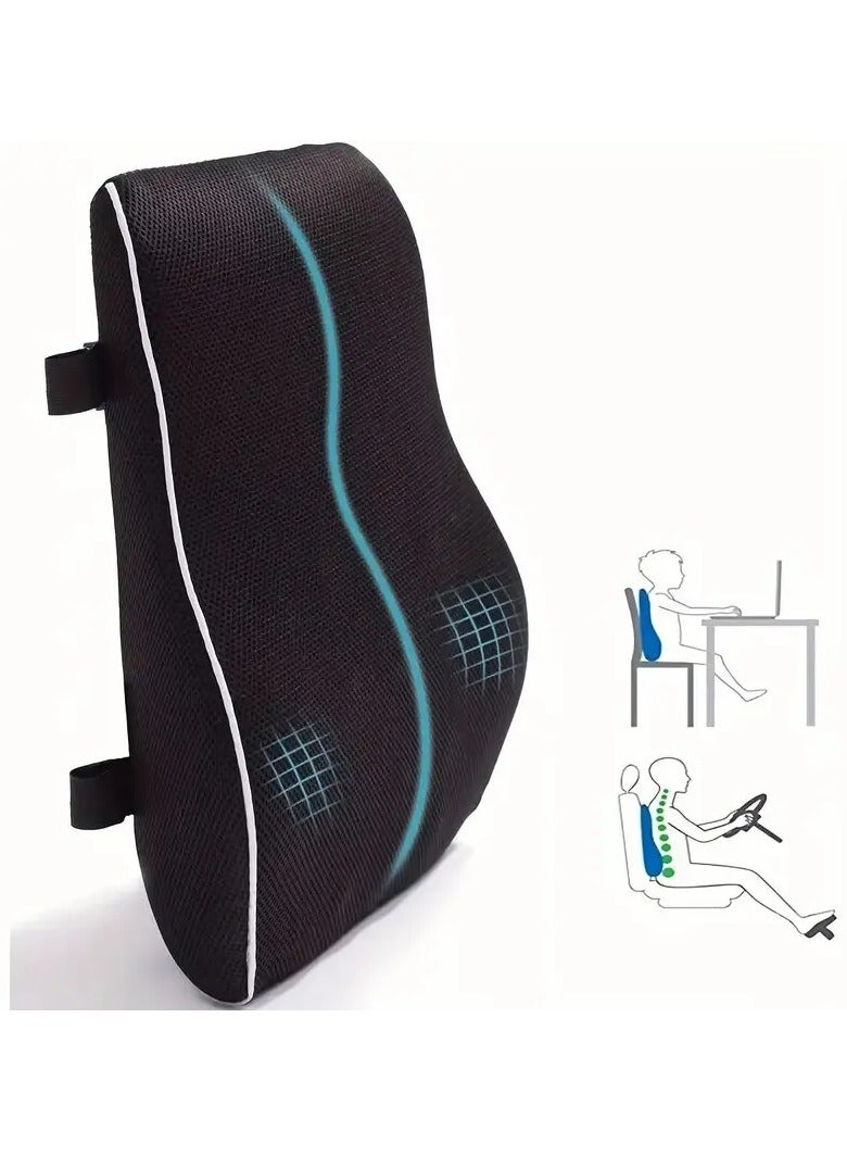 AROAQ Seat Cushion 1pc Memory Foam Non Slip Car Seat Cushion Supports Lumbar and Waist Perfect Support Back Cushion for Office and Gaming Chairs - Image 1