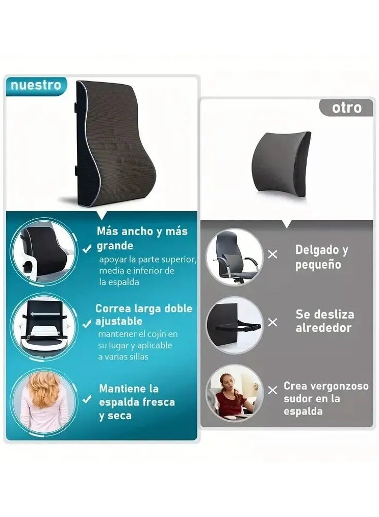 AROAQ Seat Cushion 1pc Memory Foam Non Slip Car Seat Cushion Supports Lumbar and Waist Perfect Support Back Cushion for Office and Gaming Chairs - Image 4