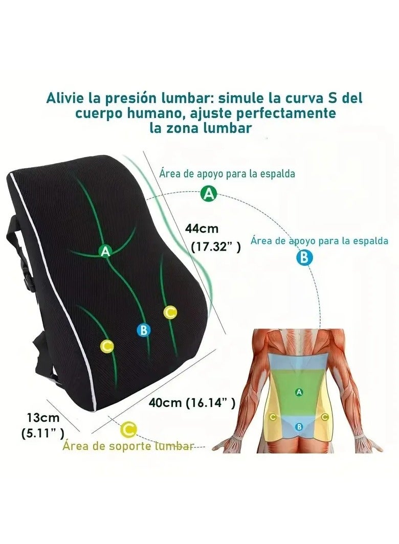 AROAQ Seat Cushion 1pc Memory Foam Non Slip Car Seat Cushion Supports Lumbar and Waist Perfect Support Back Cushion for Office and Gaming Chairs - Image 3