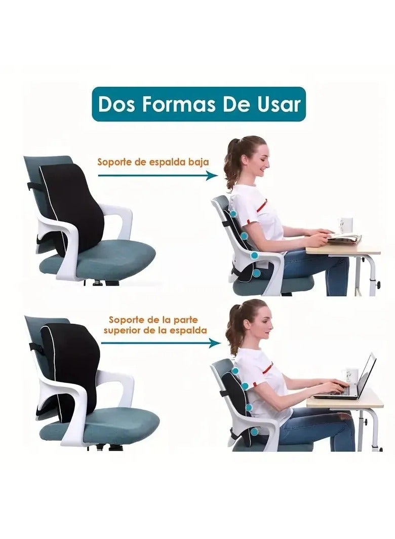 AROAQ Seat Cushion 1pc Memory Foam Non Slip Car Seat Cushion Supports Lumbar and Waist Perfect Support Back Cushion for Office and Gaming Chairs - Image 2