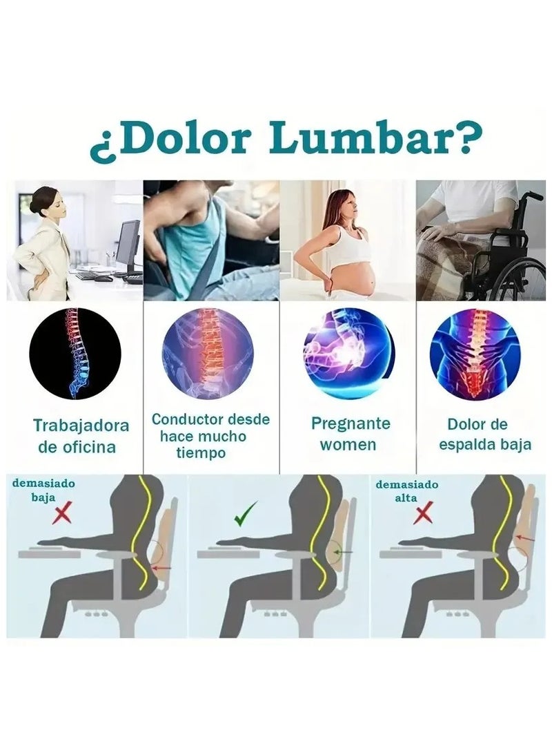 AROAQ Seat Cushion 1pc Memory Foam Non Slip Car Seat Cushion Supports Lumbar and Waist Perfect Support Back Cushion for Office and Gaming Chairs - Image 5