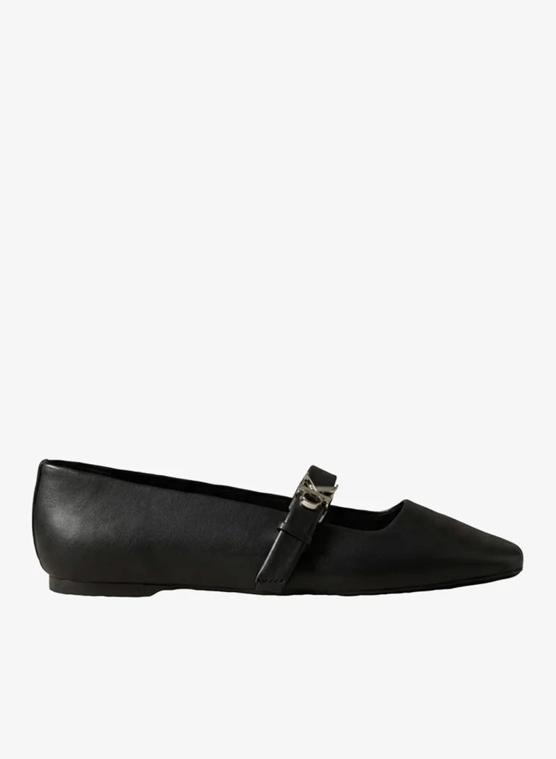 Calvin Klein Leather Mary Jane Ballerinas