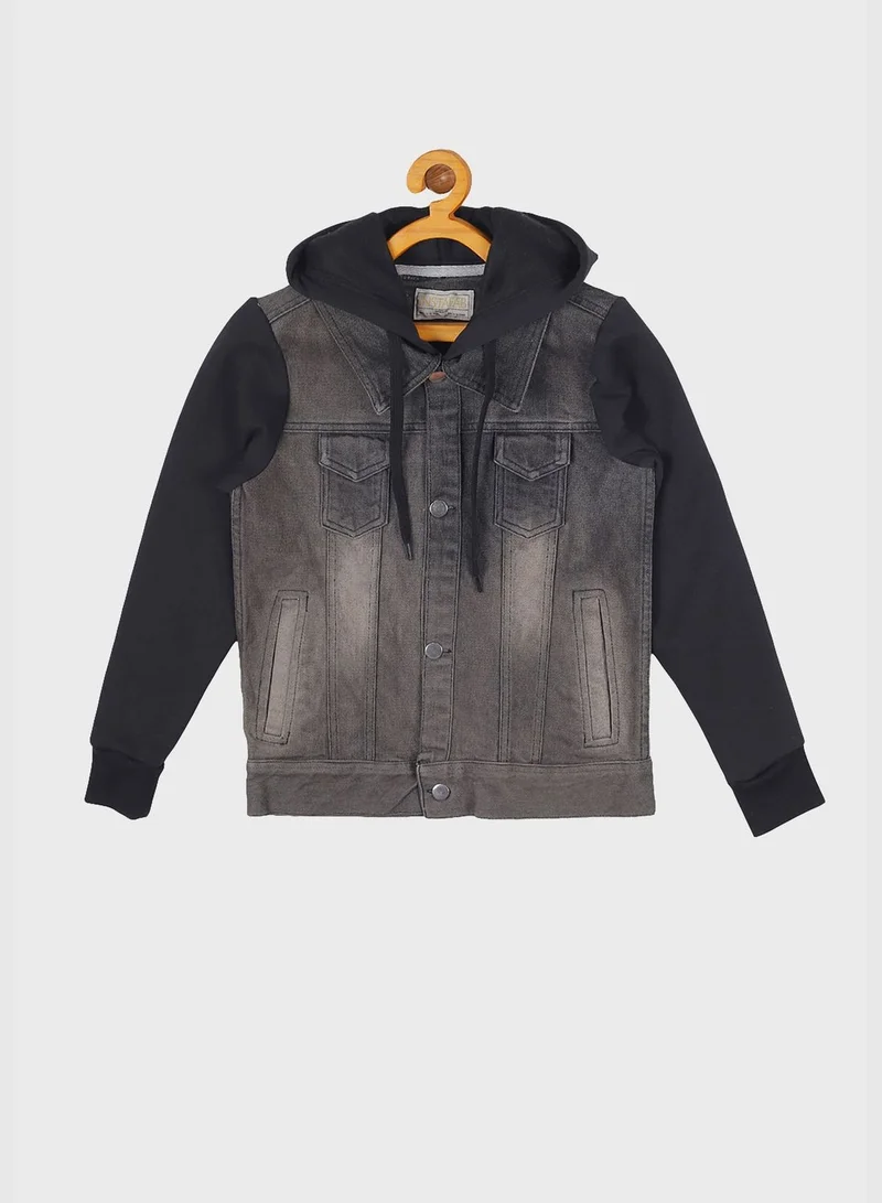 Instafab Stylish Color block Jeans Jacket
