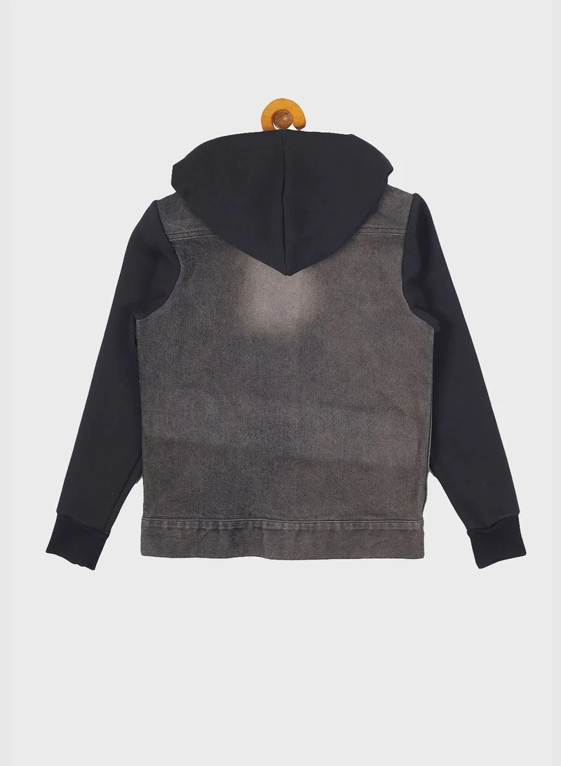 Instafab Stylish Color block Jeans Jacket