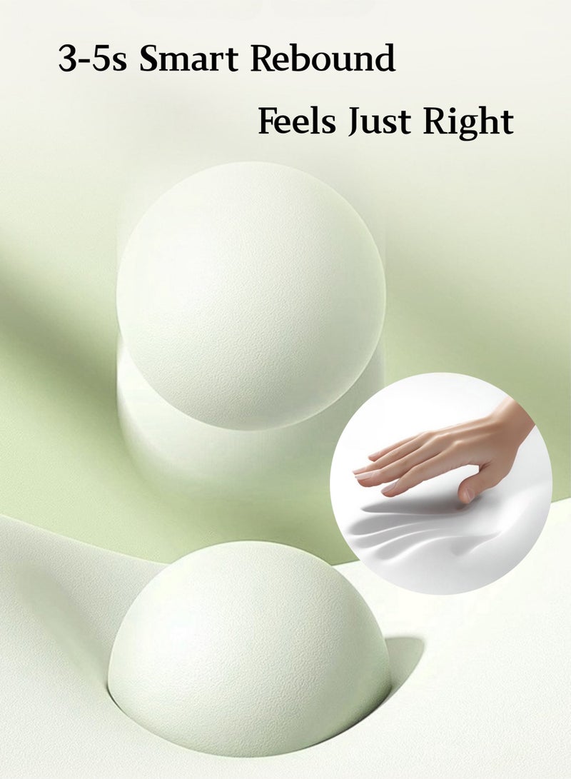 وسادة رقبة سفر مزودة بالذاكرة، شكل حرف U، 23x23x12سم، ناعمة وقابلة للتعديل مع دعم الرأس، حقيبة تخزين بيضوية الشكل لسهولة الحمل وحفظ المساحة، مناسبة للطائرة والسيارة والمنزل والمكتب، اللون أخضر - Image 5