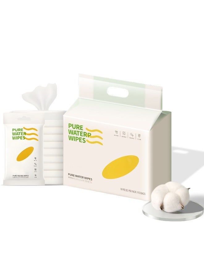 ABJ Disposable Face Towels XL – 10 Packs (10 Towels Each) – Ultra Soft, 100% Biobased, Eczema Safe, Lint-Free Dry Wipes for Sensitive Skin & Makeup Removal - Image 1