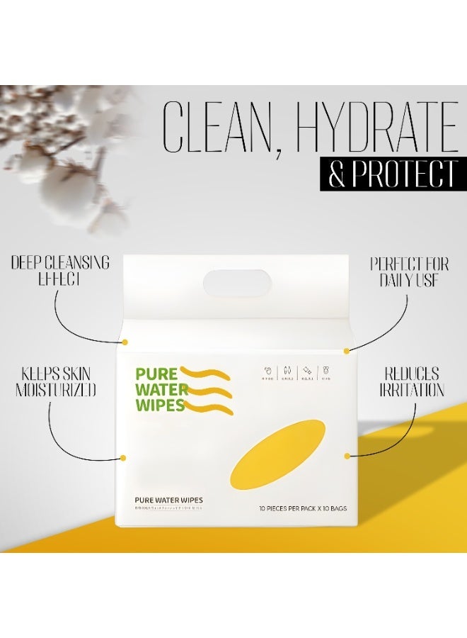 ABJ Disposable Face Towels XL – 10 Packs (10 Towels Each) – Ultra Soft, 100% Biobased, Eczema Safe, Lint-Free Dry Wipes for Sensitive Skin & Makeup Removal - Image 3