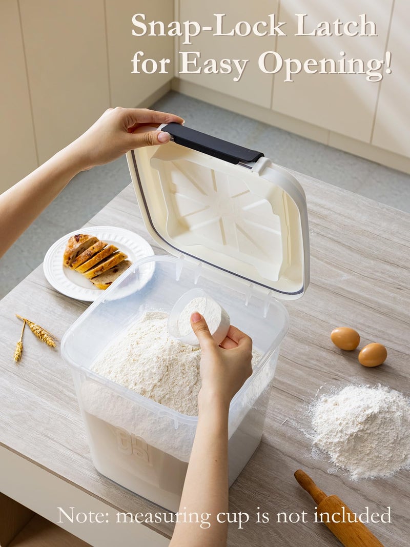 LivLab Mker Rice Dispenser - 50LBS Airtight food storage container with lids,cereal flour storage container with wheels, flour bin rice organizer (25KG) - Image 2