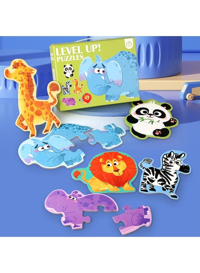 HALAMODO Animals Puzzles for Kids Age 3+ Year Old, Montessori Toddler Jigsaw Puzzles for Girl boy Activities Learning Educational Birthday Gift Toys - Image 1