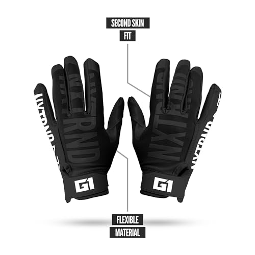 NXT NXTRND Nxtrnd G1 Youth Football Gloves, Kids Sticky Receiver Gloves (Black, Youth Medium) - Image 4