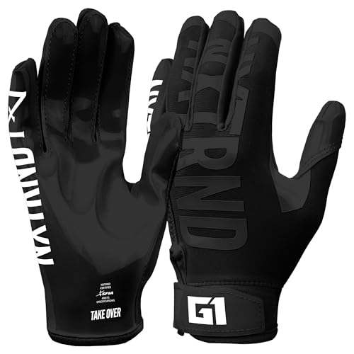 NXT NXTRND Nxtrnd G1 Youth Football Gloves, Kids Sticky Receiver Gloves (Black, Youth Medium) - Image 2