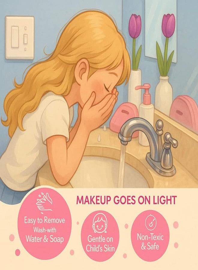 Linivya Kids Real Makeup Kit for Girls & Teens | 15-Piece Set with Unicorn White Bag - Safe, Non-Toxic, Washable - Birthday Gift for Ages 6-17 - Image 5