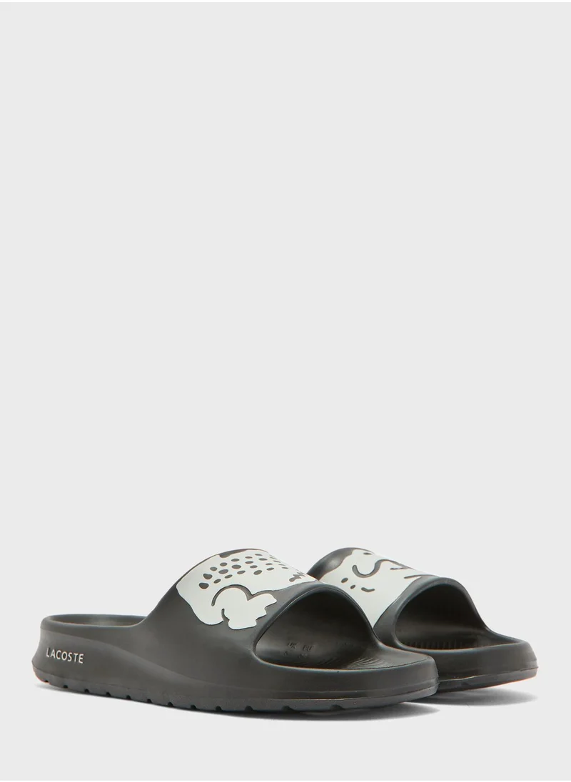 LACOSTE Croco Printed Slides