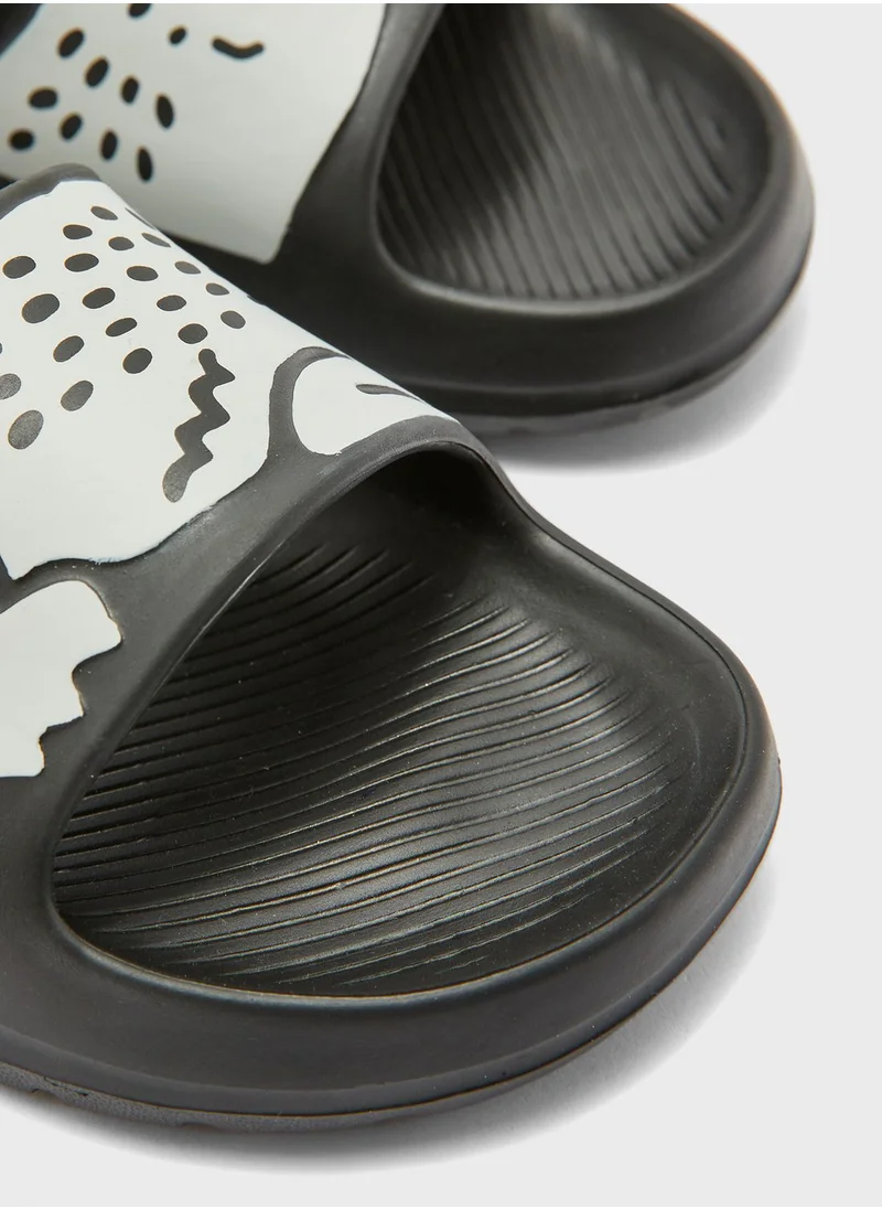 LACOSTE Croco Printed Slides