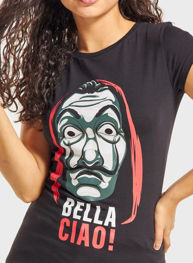 SP Characters Money Heist Print T-Shirt