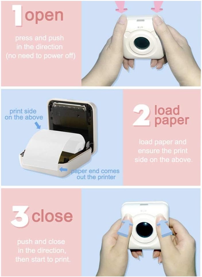 PeriPage - PeriPage Mini Pocket Wireless BT Thermal Printer Picture Photo Label Memo Receipt Paper Printer with USB Cable Support for Android iOS Smartphone Windows - Image 1