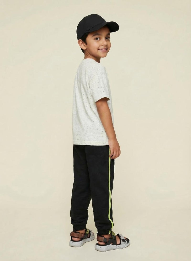 Nautinati Boys’ 100% Cotton Black Gamer Graphic Joggers with Contrast Piping - Image 5