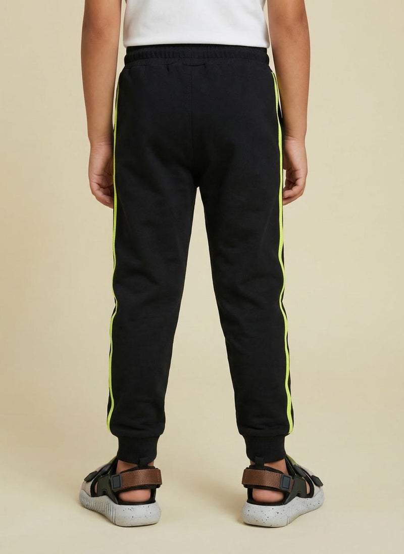 Nautinati Boys’ 100% Cotton Black Gamer Graphic Joggers with Contrast Piping - Image 3