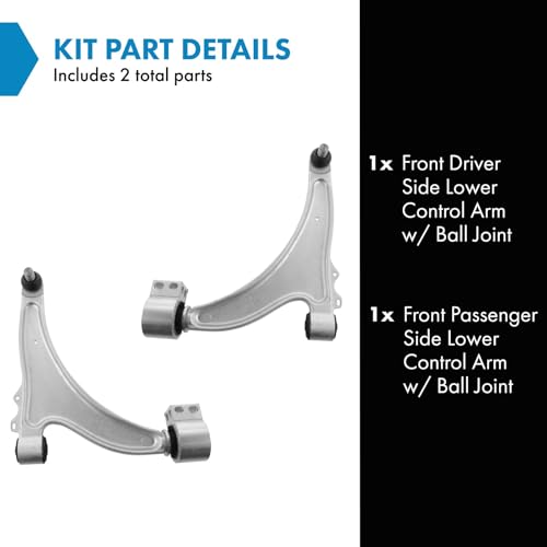 TRQ Front Lower Control Arm with Ball Joint Set Compatible with 2010-2016 Buick LaCrosse 2011-2017 Regal 2013-2015 Chevrolet Malibu 2016 Malibu Limited - Image 2