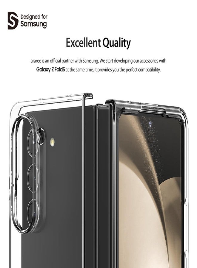 araree Nukin Samsung Galaxy Z Fold 5 Case, Clear Case Cover Transparent Ultra Thin Cover Slim Sturdy Scratchproof Hard PC Phone Case Minimalist Solid Sleek Designed for Galaxy Z Fold 5 5G - Clear - Image 3