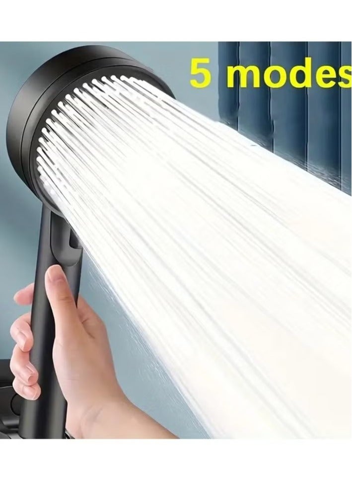 1pc 5-Mode Multifunctional High-Pressure, Shower Head, Bathroom Accessories, Wall Mounted Shower Head, Single Head - Image 1