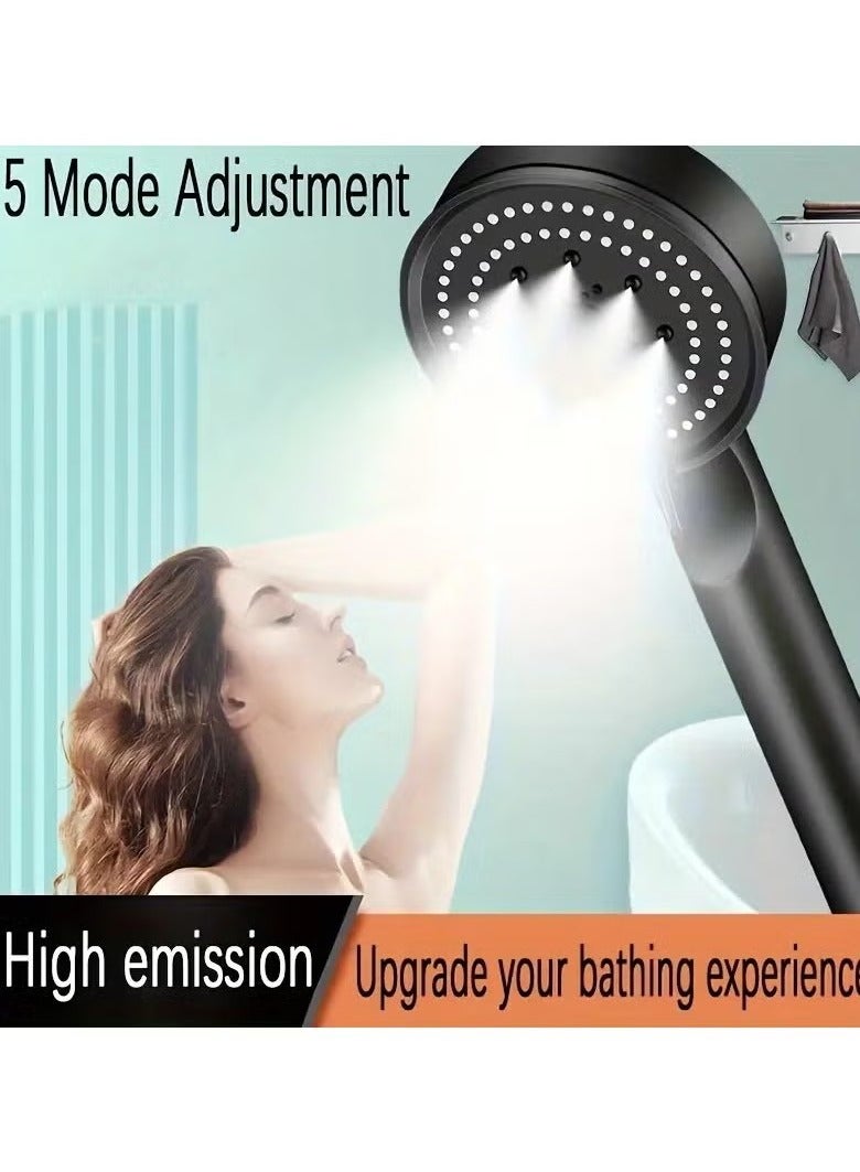 1pc 5-Mode Multifunctional High-Pressure, Shower Head, Bathroom Accessories, Wall Mounted Shower Head, Single Head - Image 2