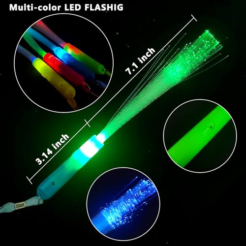 OceanWings Glow Fiber Optic Wands,Halloween Glow Sticks Bulk Party Pack,Glow in the dark Party Supplies Favor Flashing Light Up Sticks for Birthday Holiday Party Wedding Halloween Christmas(36) - Image 2