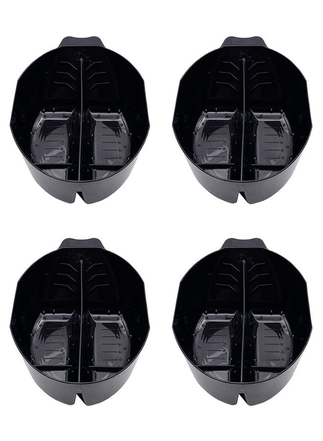 Colortrak Stackable Double Color Bowl (4 Pack), With Divider Perfect for Double Process Color, Measurement Markings Inside Bowl, Stackable for Storage, Black, - Image 1