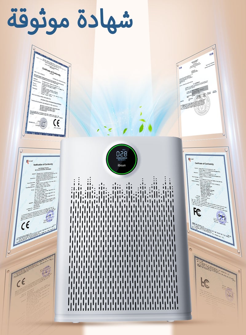 ibsun Air Purifiers for 60㎡ Large Room, with PM2.5 Air Quality Display, 22dB Sleep Mode, Aromatherapy,ZY3866 HEPA Filter - Image 5