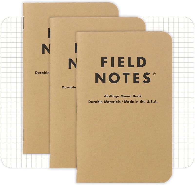 Field Notes : Original Kraft 3-Pack - Graph Paper Memo Books - Grid Paper 48 Page Pocket Notebooks - 3.5" x 5.5" - Image 1