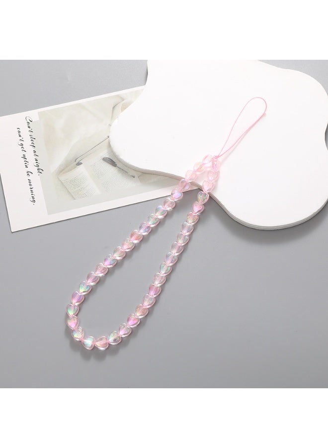 NIBEMINENT Super Cute Beaded Phone Charm – Trendy Phone Chain Wrist Strap, Shining Beads Chain Lanyard for Cell Phone - Image 1