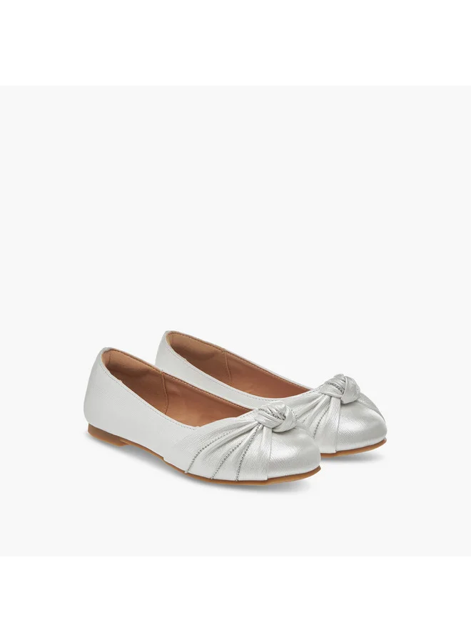 ميسي الصغيرة Girls Knot Detail Slip-On Ballerina Shoes