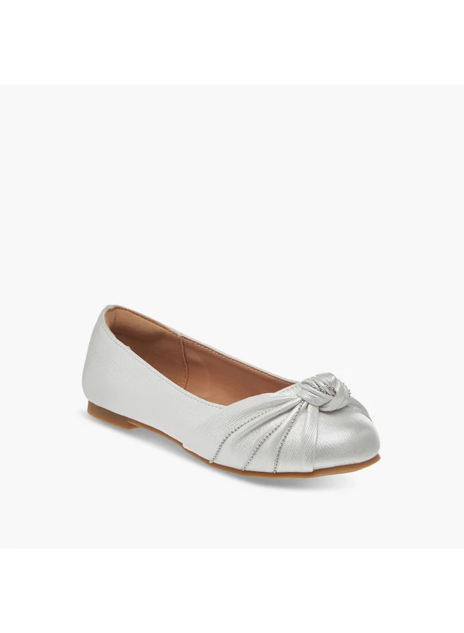 ميسي الصغيرة Girls Knot Detail Slip-On Ballerina Shoes