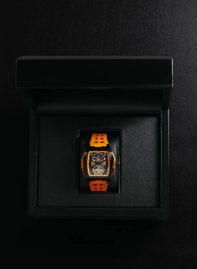 Gresham Gresham Special Edition Stainless Steel Black and Orange Men Watch - G1-0001-ORN