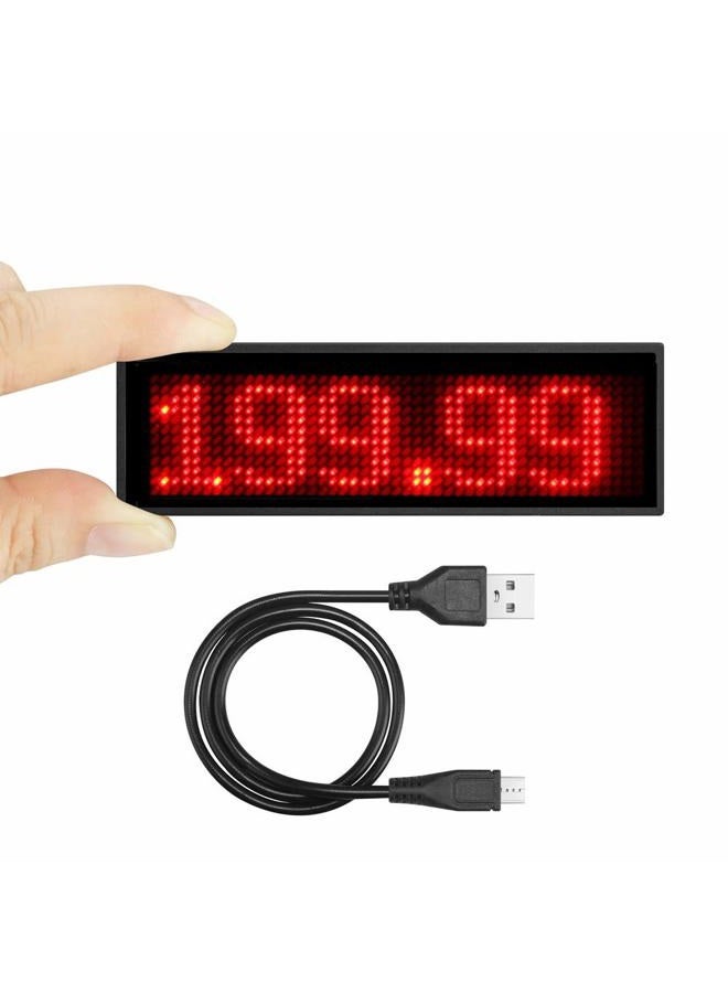 OUHL Bluetooth LED Name Tag, Upgraded Wireless Rechargeable LED Badge Scrolling Name Tag Cellphone Programmable Business Badges with Magnet/Pin(Red) - Image 1