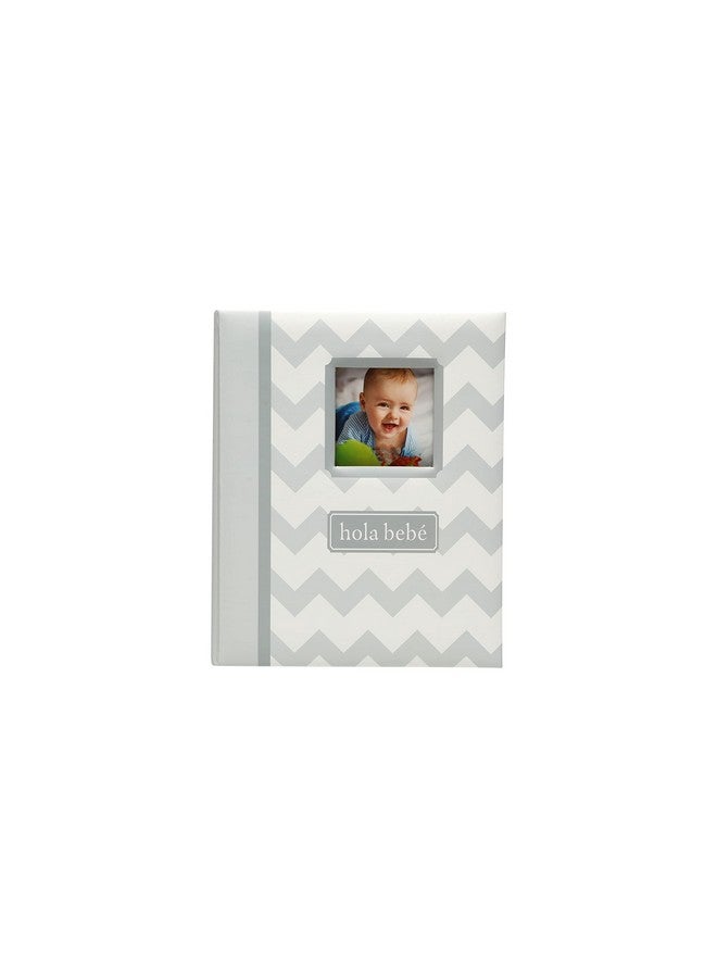 Kate & Milo Five Year Baby Memory Book in Spanish, Gender-Neutral Milestone Keepsake Journal and Photo Album for Boy or Girl, Gray Chevron - Image 1