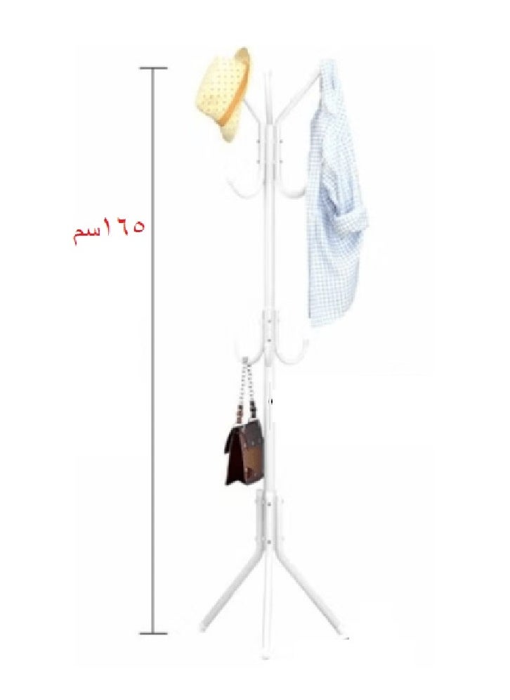 Generic Hanger - Metal Rack with 6 Hooks for Hanging Coats, Hats, Jackets, Umbrellas, Ties, Bags  (White)  - Image 3