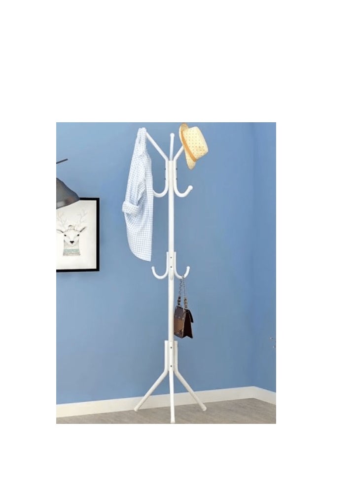 Generic Hanger - Metal Rack with 6 Hooks for Hanging Coats, Hats, Jackets, Umbrellas, Ties, Bags  (White)  - Image 4