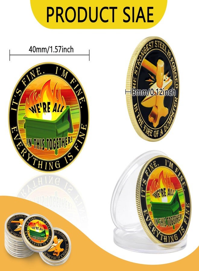 GOSR Dumpster Fire Challenge Coin, Colorful Fine Mini Dumpster Fire Coin, A Funny and Inspirational Office Gift for Men Women Colleagues - Image 2