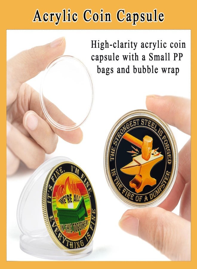 GOSR Dumpster Fire Challenge Coin, Colorful Fine Mini Dumpster Fire Coin, A Funny and Inspirational Office Gift for Men Women Colleagues - Image 4