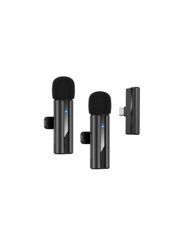 Wireless Bluetooth collar microphone, one-to-two mobile phone live noise reduction recording karaoke special equipment, radio microphone  - Image 1